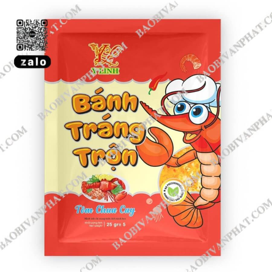 Bao bì nhựa hàn biên đựng bánh tráng trộn bảo quản thực phẩm