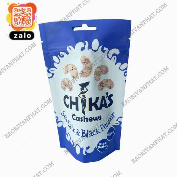 Bao bì nhựa zipper đựng hạt điều bảo quản thực phẩm