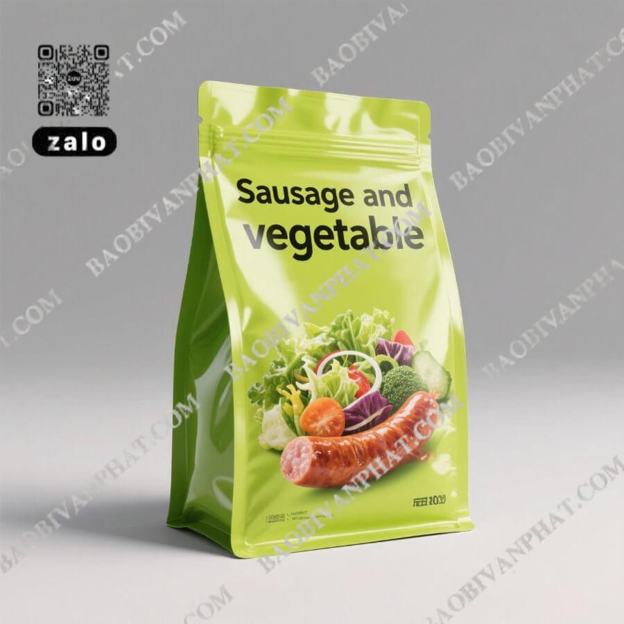 Túi 8 cạnh đựng thực phẩm với thiết kế in ấn bao bì trực tiếp trên bề mặt