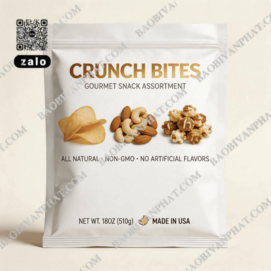 In ấn bao bì túi đựng các loại đồ ăn vặt