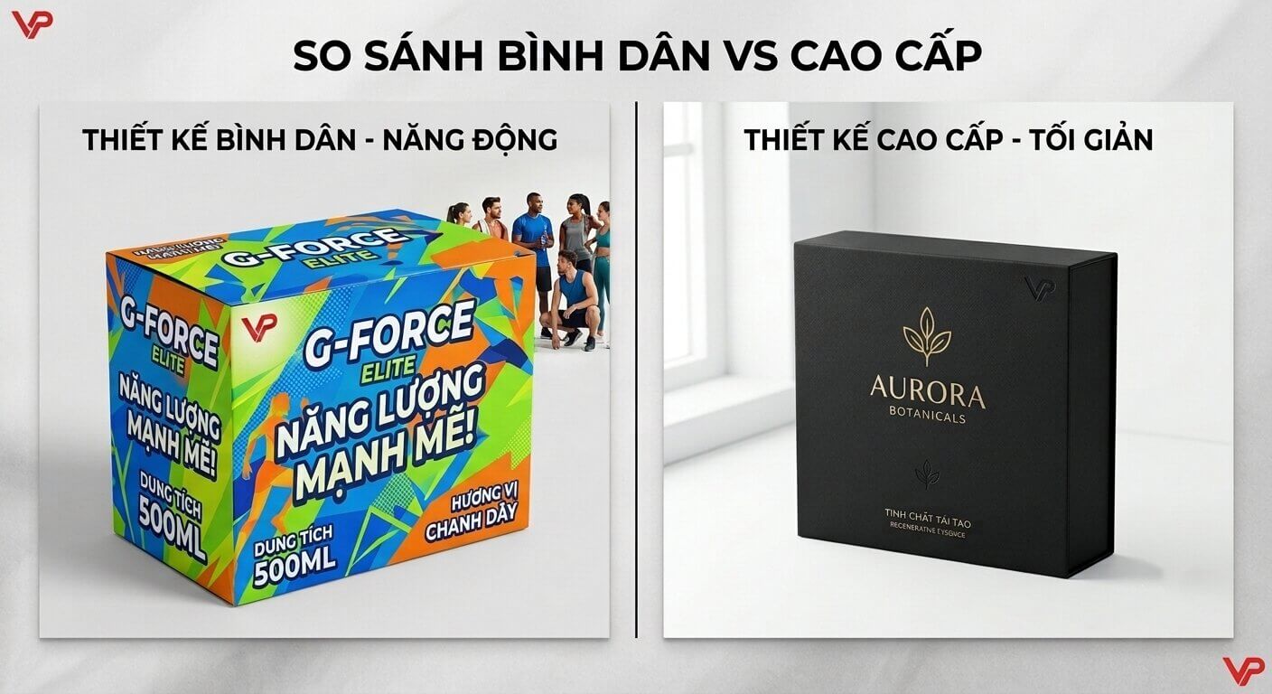 So sánh thiết kế bao bì sản phẩm phân khúc bình dân và cao cấp Vạn Phát