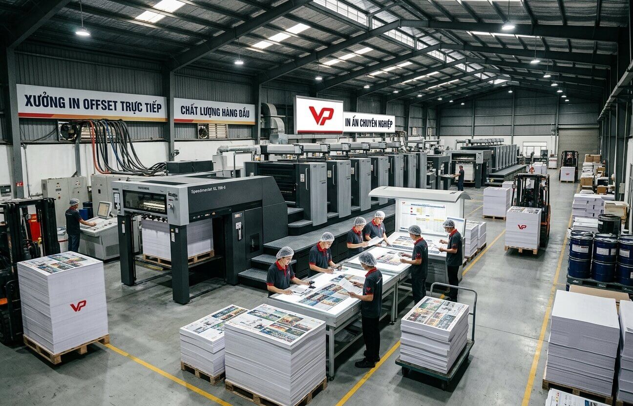 Không gian xưởng in offset trực tiếp chất lượng cao tại Vạn Phát