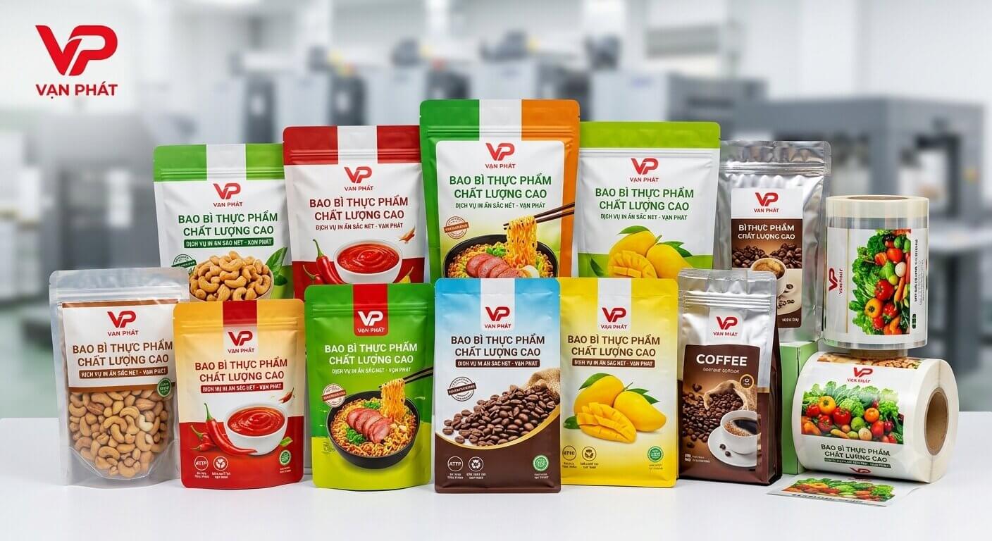 Tổng hợp các mẫu bao bì thực phẩm chất lượng cao của thương hiệu Vạn Phát