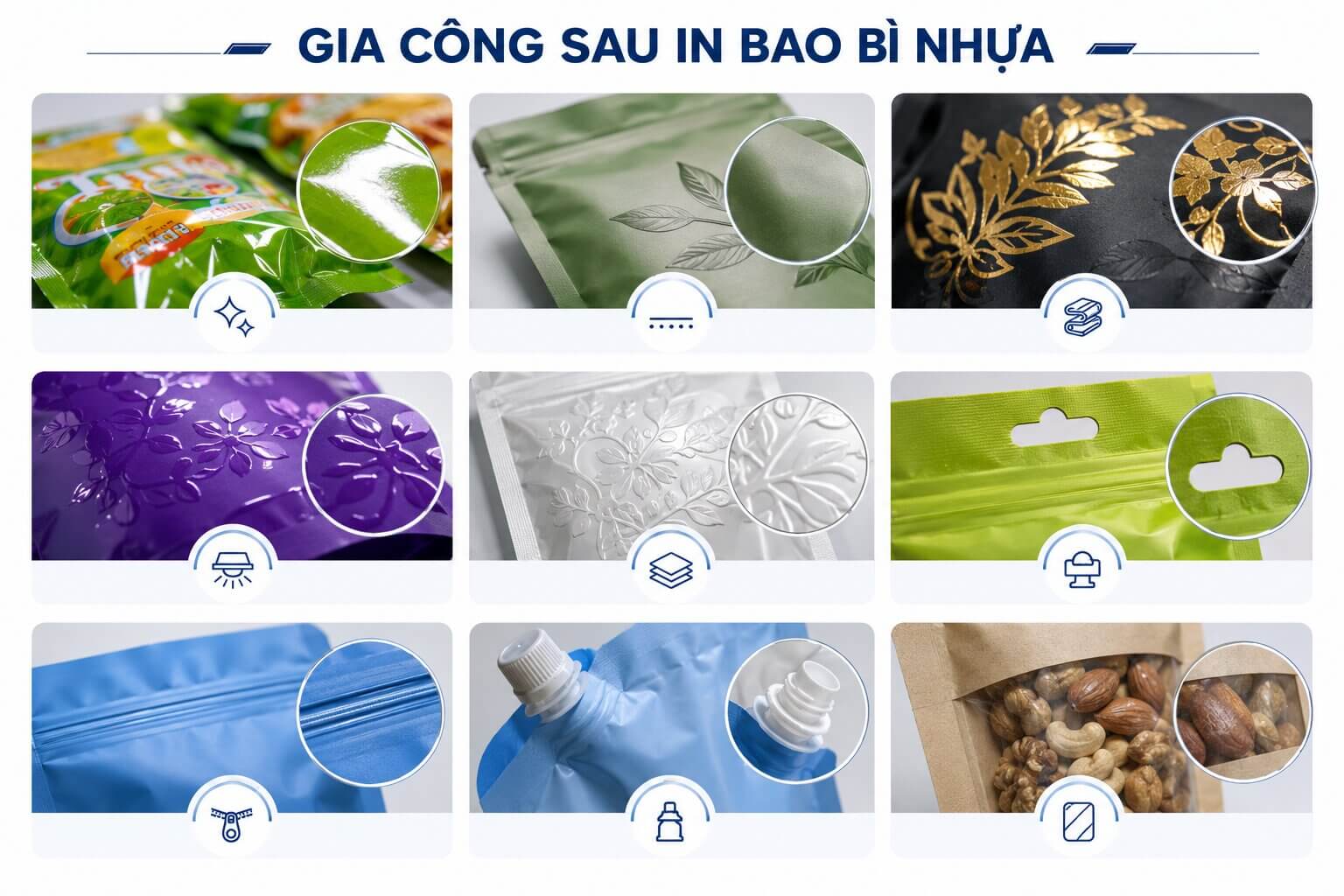 Gia công sau in bao bì nhựa theo yêu cầu