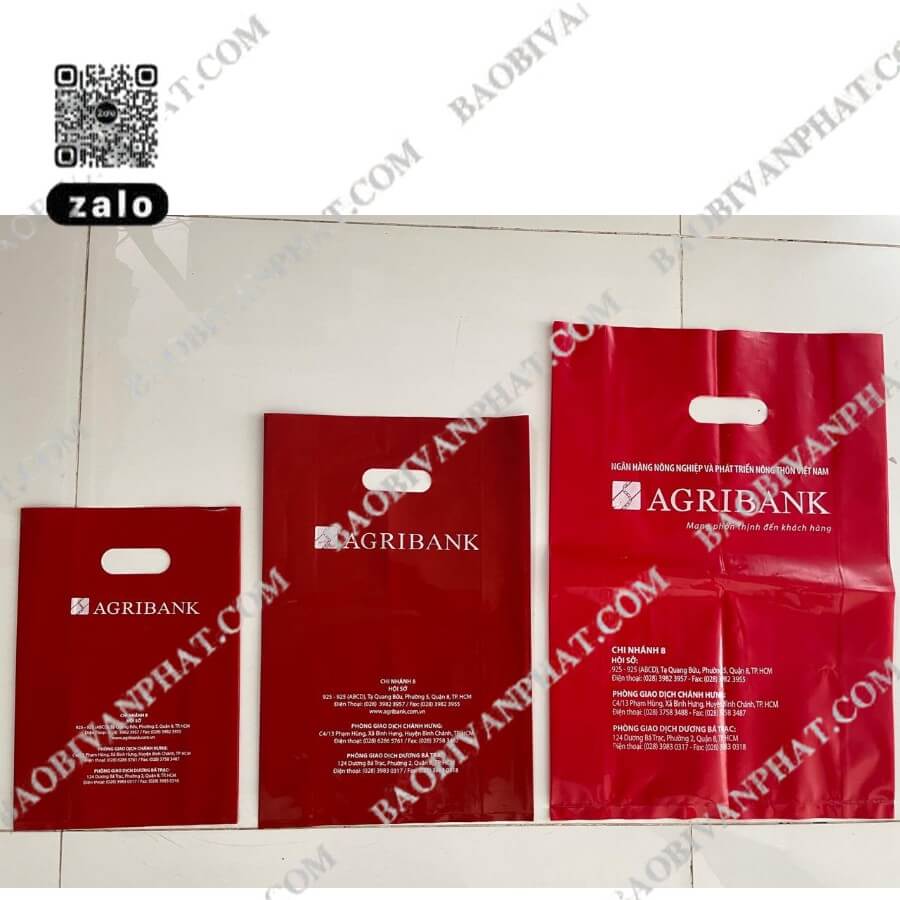 In túi xốp ngân hàng Agribank màu đỏ theo yêu cầu tại HCM