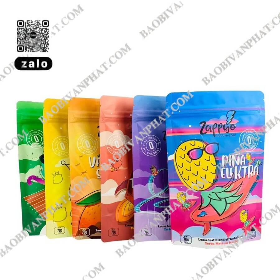 Mẫu in túi zipper nhiều màu sắc và thiết kế khác nhau