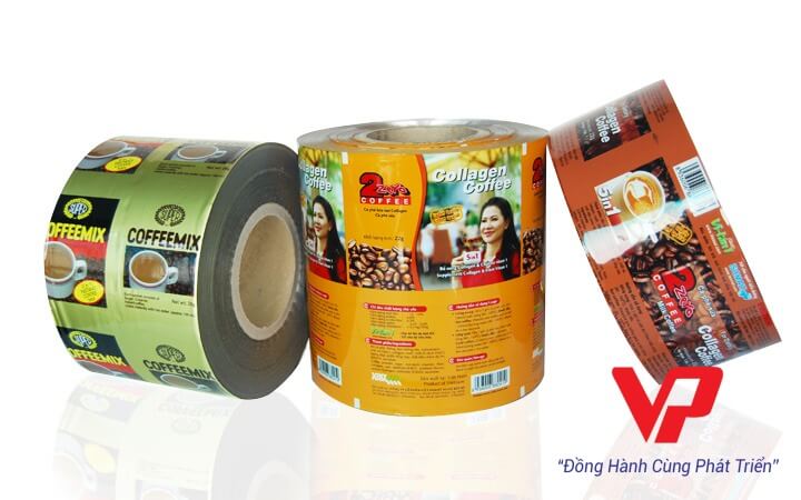Cuộn bao bì màng đóng gói tự động cho sản phẩm cà phê hòa tan 3 trong 1