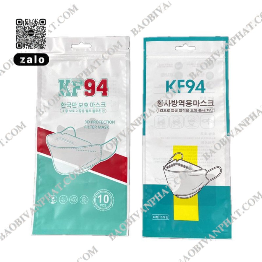 Túi zipper đựng khẩu trang KF94