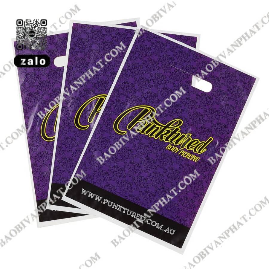 Mẫu túi nilon in logo quai xách theo yêu cầu