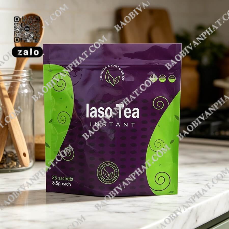 Thiết kế bao bì trà phối màu nổi bật