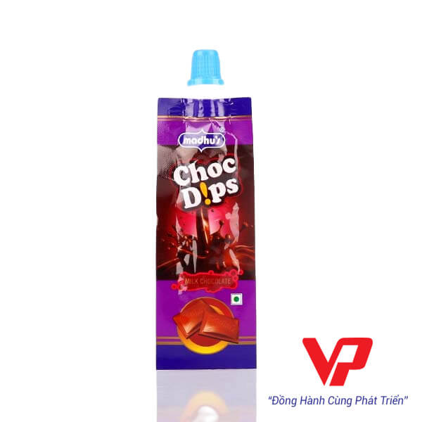 Mẫu túi đựng có vòi sữa socola Madhu's Choc Dips chịu lực tốt