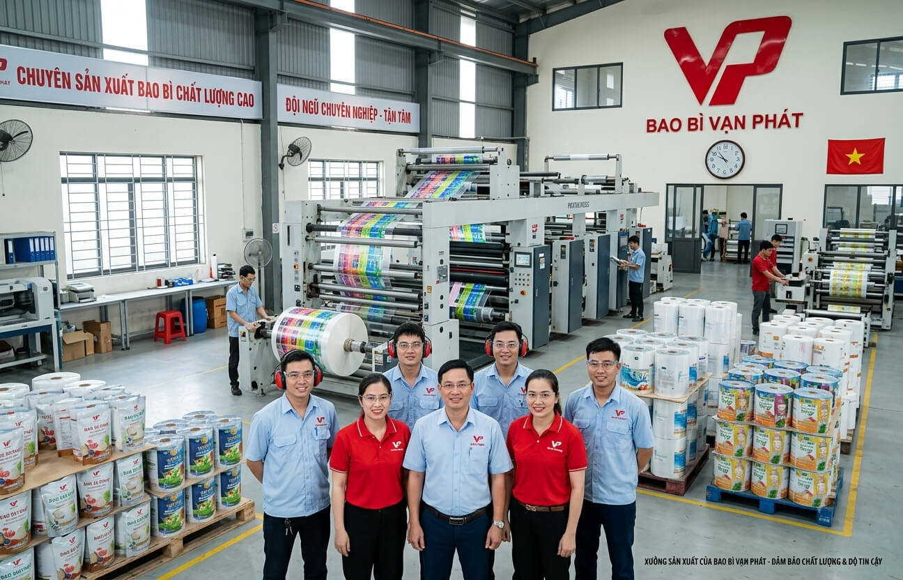 Đội ngũ chuyên nghiệp tại xưởng sản xuất Bao Bì Vạn Phát