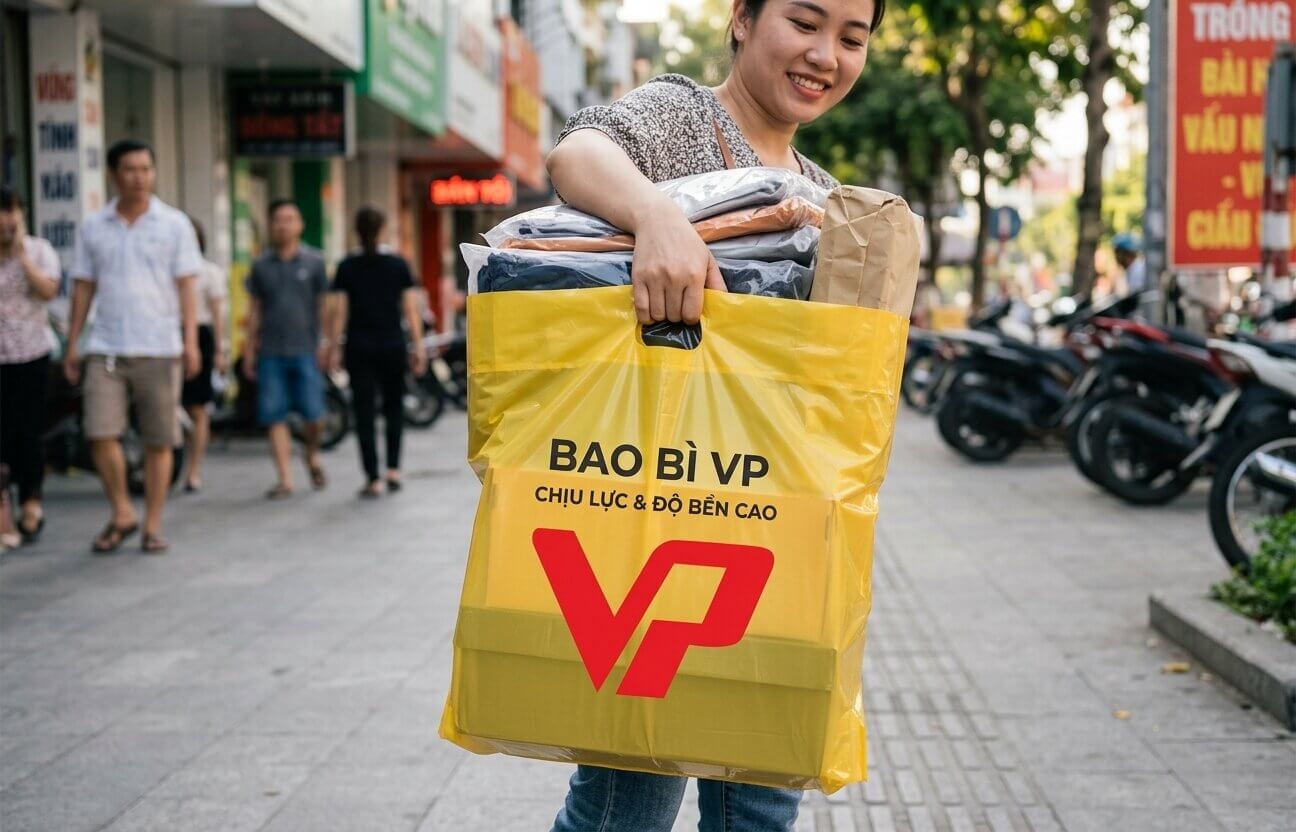 Túi PE hột xoài chịu lực tốt đựng quần áo, hàng hóa