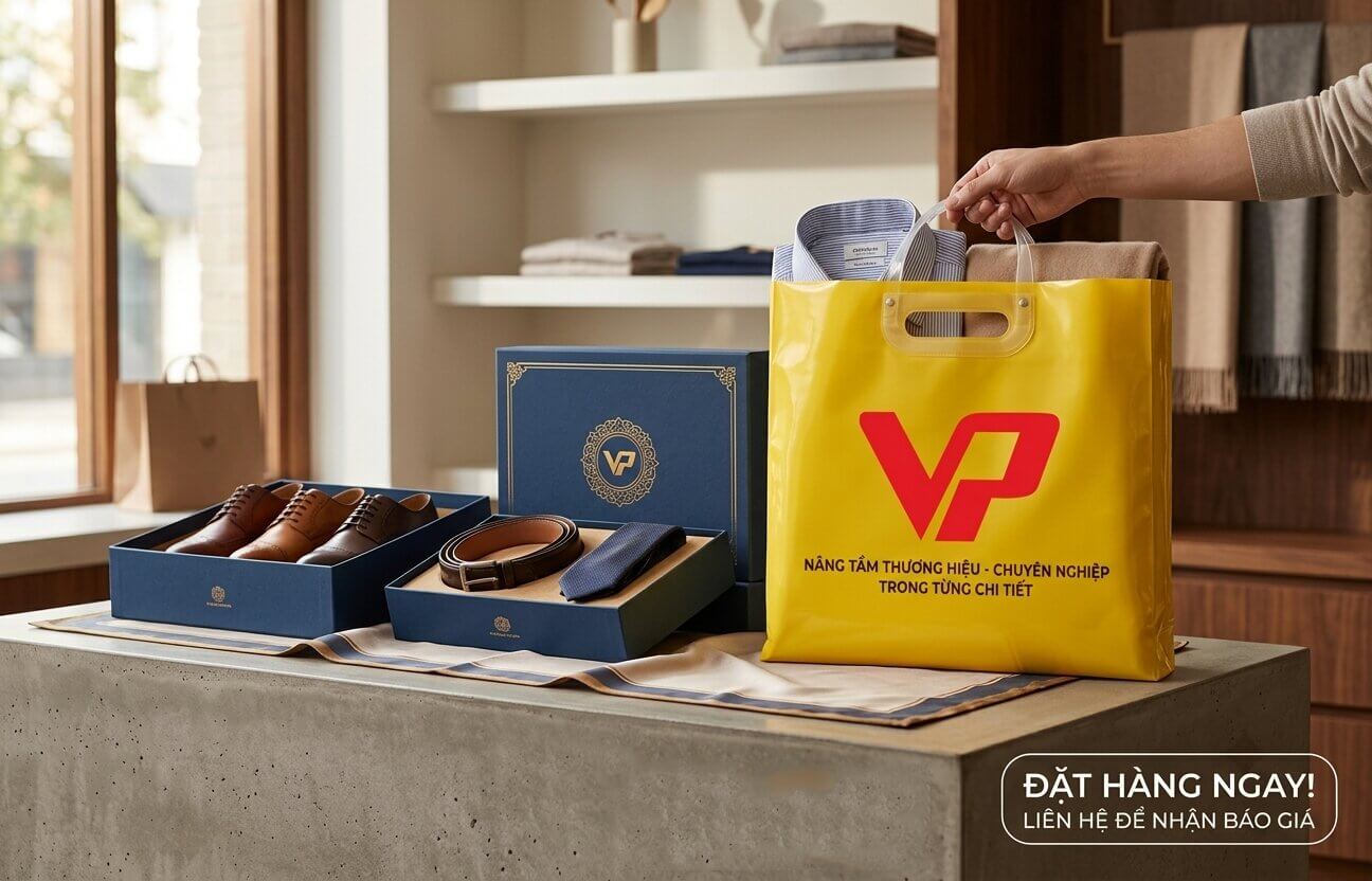 Túi PE hột xoài in thương hiệu sang trọng đựng sản phẩm