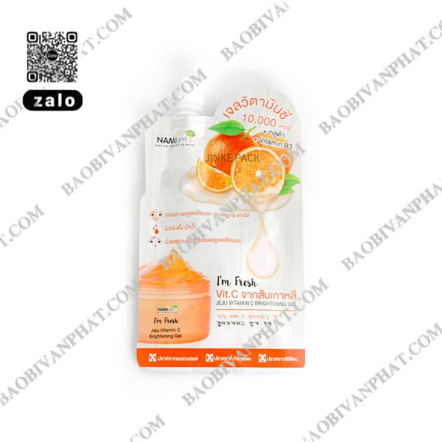 In bao bì mỹ phẩm túi vòi ép gel Vitamin C cam Jeju Im Fresh