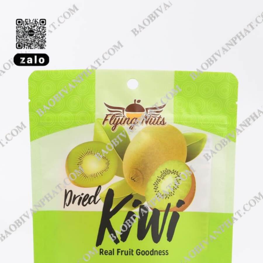 Túi PE hột xoài in màu sắc nổi bật cho kiwi sấy