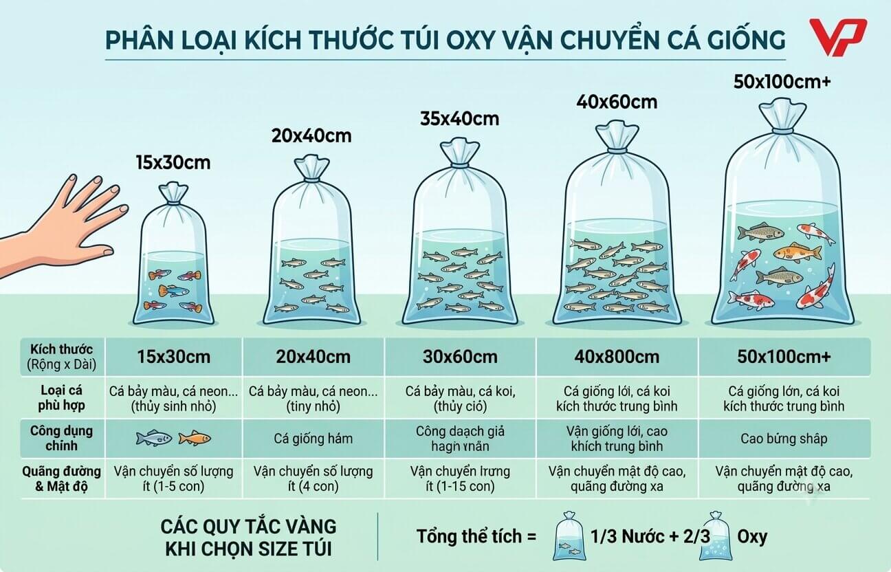 Túi oxy đựng cá giống